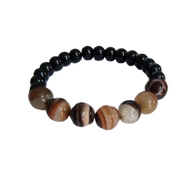  Agate Beads Bracelet Botswana by Menjewell